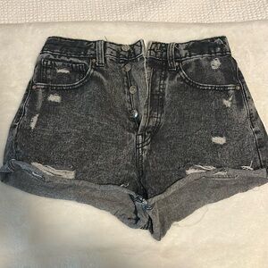 Black washed Jean shorts